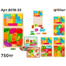 Дерево Пазл-Головоломка Тетрис и Фигурки 4 вида 8018-35