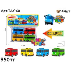 Машинки н-р  TAYO Автобусы из 4х в пакете TAY-60