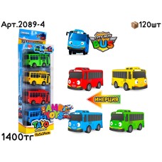 Машинки н-р в столбике TAYO из 4х 2089-4