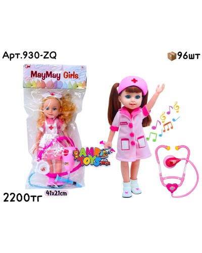 Кукла MayMay Girls Доктор со стетоскопом 2цв 930-ZQ