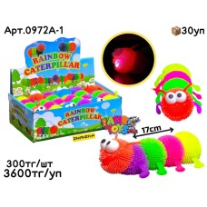 Антистресс Гусеница Радужная свет. из 12шт 0972A-1