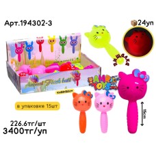 Антистресс Пищалка свет. Hello Kitty из 15шт 194302-3