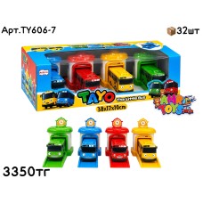 Машинки TAYO LITTLE BUS с впускателем из 4шт TY606-7