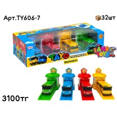 Машинки TAYO LITTLE BUS с впускателем из 4шт TY606-7