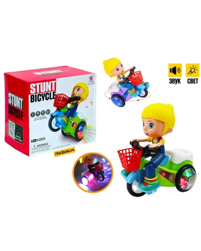 Музыкал. STUNT Девочка на велосипеде 2цв YJ-3024