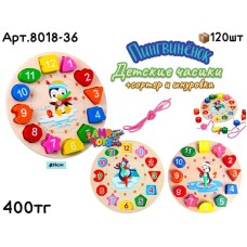 Дерево Часики Пингвиненок 3 вида 8018-36