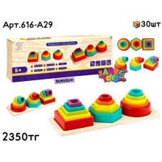 Дерево Сортер Пирамидка Матрешки 3в1 616-A29