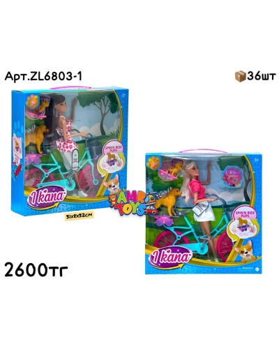 Кукла Барби IKANA на Велосипеде с собачкой ZL6803-1