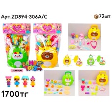 Игровой н-р HAPPY GIRL рюкзак мишка с Лол куклой 3 вида ZD894-306A/C