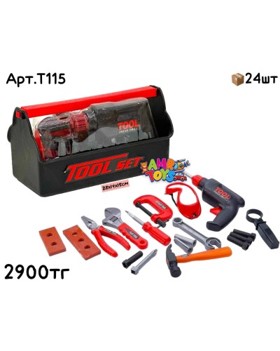 Игровой н-р Инструменты TOOL SET в ящике красный T115