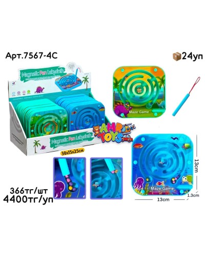 Игровой Планшет Лабиринт Магнитный из 12шт 7567-4C
