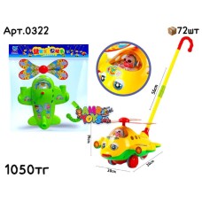 Каталка Самолет с пилотом и движ. глазки 2цв 0322