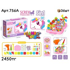 Конструктор 3D PUZZLE SCREW 5в1 Единорожка 756A