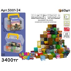 Конструктор Магнитный Minecraft 45дет. в чемодане S001-24