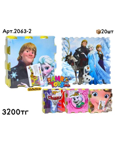 Коврик EVA PUZZLE Мультяшки 4вида 2063-2