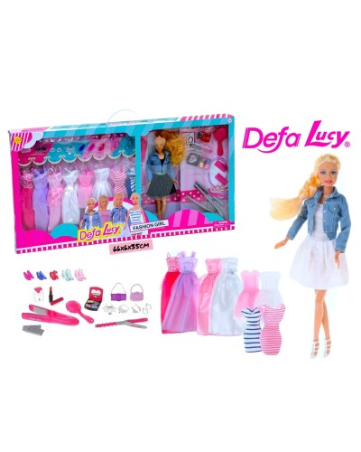 Кукла Барби Defa Lucy с гардеробом и косметикой 8426