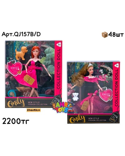 Кукла Барби EMILY Collection в черно-розовых платьях 2вида QJ157B/D