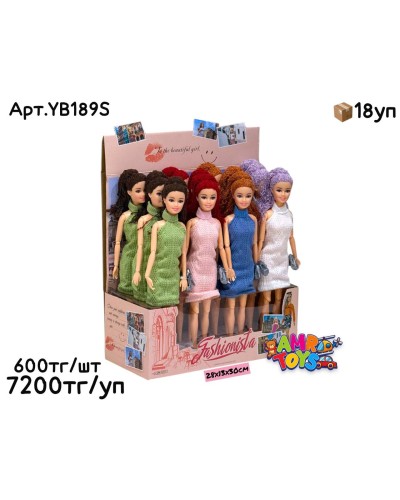 Кукла Барби FASHIONISTA в вязаном платье из 12шт YB189S