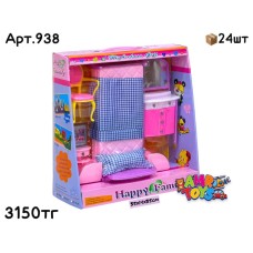 Кукольный н-р для Барби Кроватка с мебелью 938