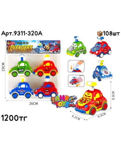 Маш. Avengers в пакете из 4шт 9311-320А