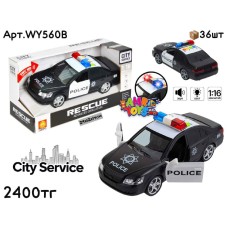 Маш. CITY SERVICE RESCUE Полиция Черная WY560B