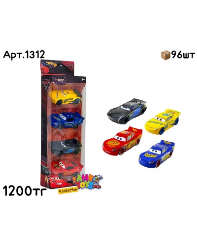 Маш. Метал. н-р Тачки Маквин из 4х Столбик 1312