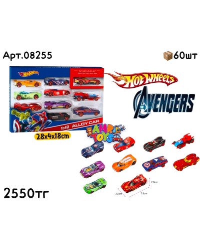 Маш. набор Hotwheels Avengers из 10шт 08255