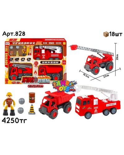 Маш. набор Пожарная Техника из 3шт 828