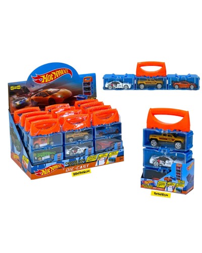 Машинки HotWheels из 3х в корпусе  из 12шт 888-25