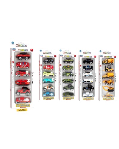 Машинки н-р Столбик KAER MODEL из 5шт 5 видов 3313-1/4