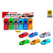 Машинки в пакете гоночные набор из 6шт YM-C21