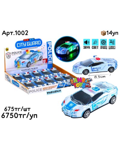 Машинки в шоубоксе CITY GUARD Полиция светящ. из 10шт 1002