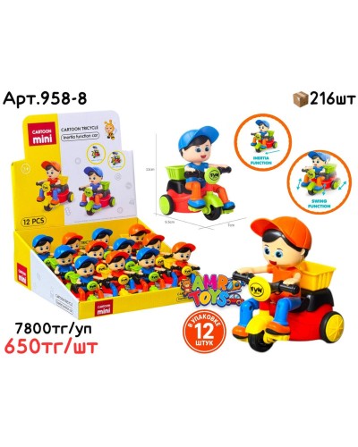 Машинки в Шоубоксе Мотоциклист из 12шт 958-8