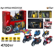 Метал Маш. Гараж с Мотоциклом 1:12 MY66-M5231/6X