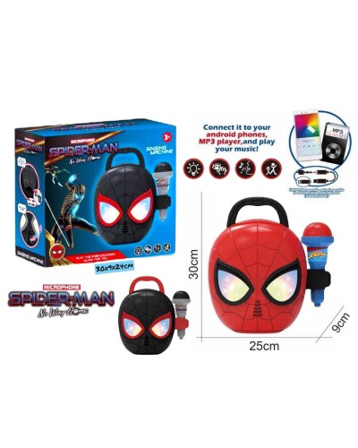 Микрофон с колонкой SPIDER MAN 2цв 6688/99