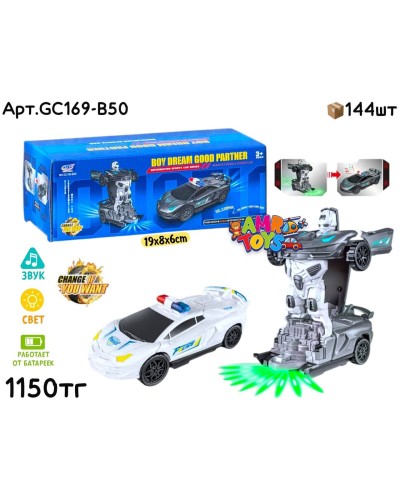 Музыкал. Маш. Трансформер Полиция 2цв GC169-B50