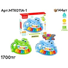 Музыкал. Пианино Звуки Животных Крокодильчик 2цв MTK011A-1