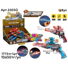 Музыкал. Пистолеты WEST COWBOYS с дымом из 6шт 3305Q