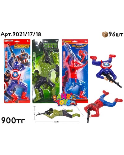 Музыкал. Ползаюший HULK SPIDER CAPITAN 9021/17/18