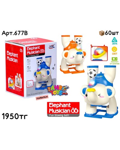 Музыкал. Слоненок Акробат 3D подсветка 677B