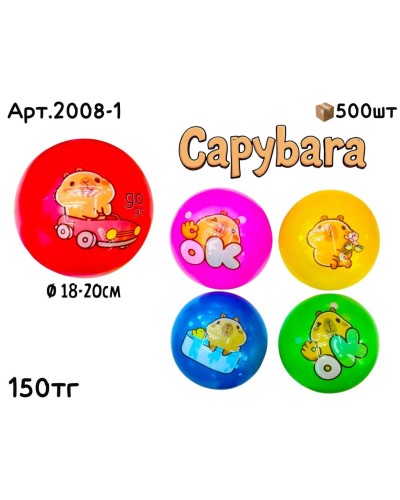 Мячи резиновые Капибара 5цв 2008-1