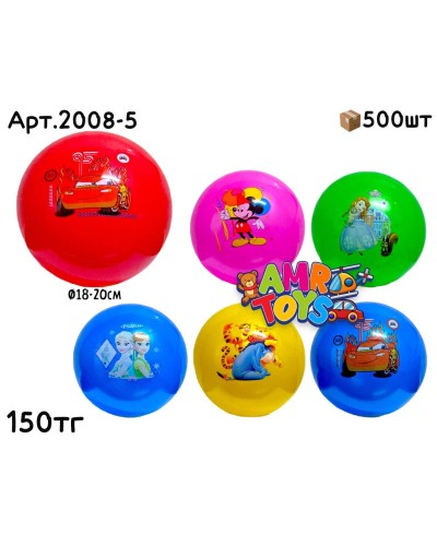 Мячи резиновые Мультяшки микс 6цв 2008-5