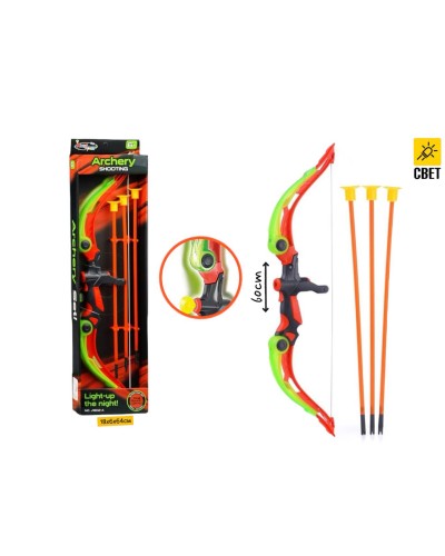 Оружие набор Лук и Стрелы светящиеся J1802-A