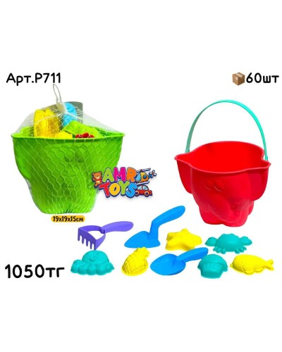 Песочный набор Ведро слоник 10дет. P711