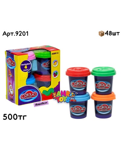 Пластилин COLOUR DOUGH из 4шт 9201