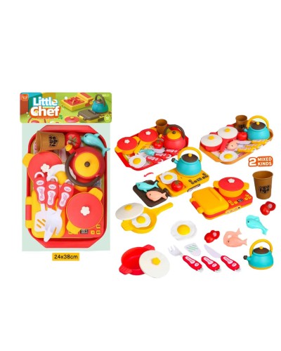 Посудка н-р на подносе с плитой 2цв A432-83A