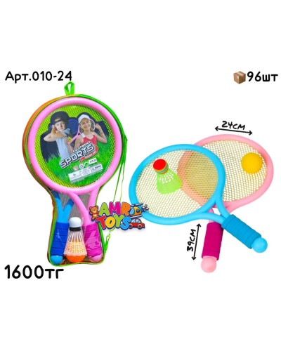 Ракетки EQUIPMENT из 2-х розов/голуб в сумке 010-24