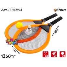 Ракетки из 2-х с воланчиком и мячом оранжевые LT-1029C1