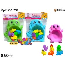 Развивающ. Пищалки Динозаврики с мыльницей 916-213