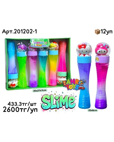 Слайм Лизун Kuromi Kitty Сквиш Гусеница из 6шт 201202-1